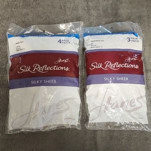 4  pack and 3 pack Hanes Slightly Imperfect Panty Hose